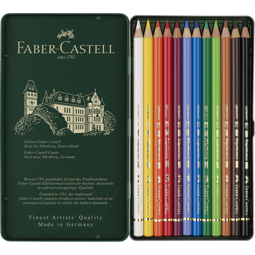 Coffret métal de crayons de couleurs Polychromos, 60 crayons, dans leur  coffret métal 27318