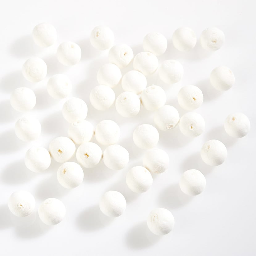 Lot de 100 boules de cellulose ou cotillons 18 mm Blanc - Perles & Co