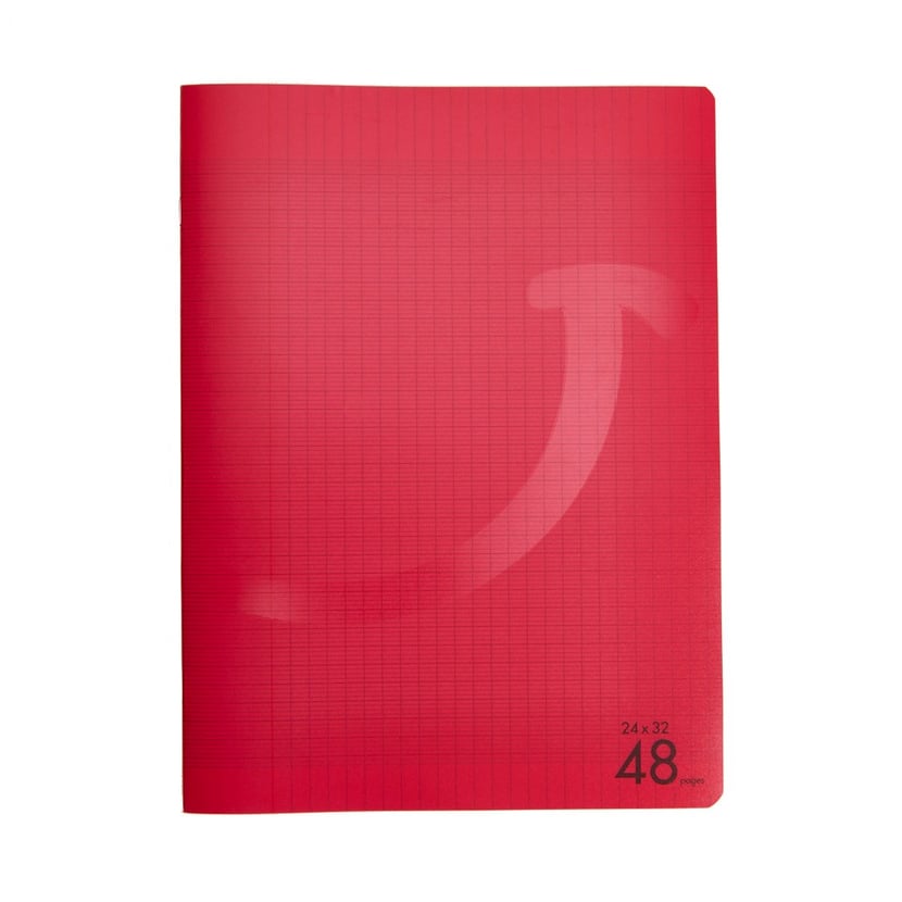 Cahier - 24 x 32 cm - 48 pages grands carreaux - Rouge - Cultura - Cahiers  - Carnets - Blocs notes - Répertoires