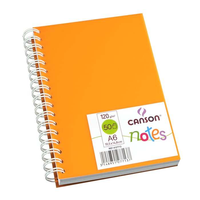 CANSON - Cahier de notes - reliure à anneaux métalliques - A6 - 50