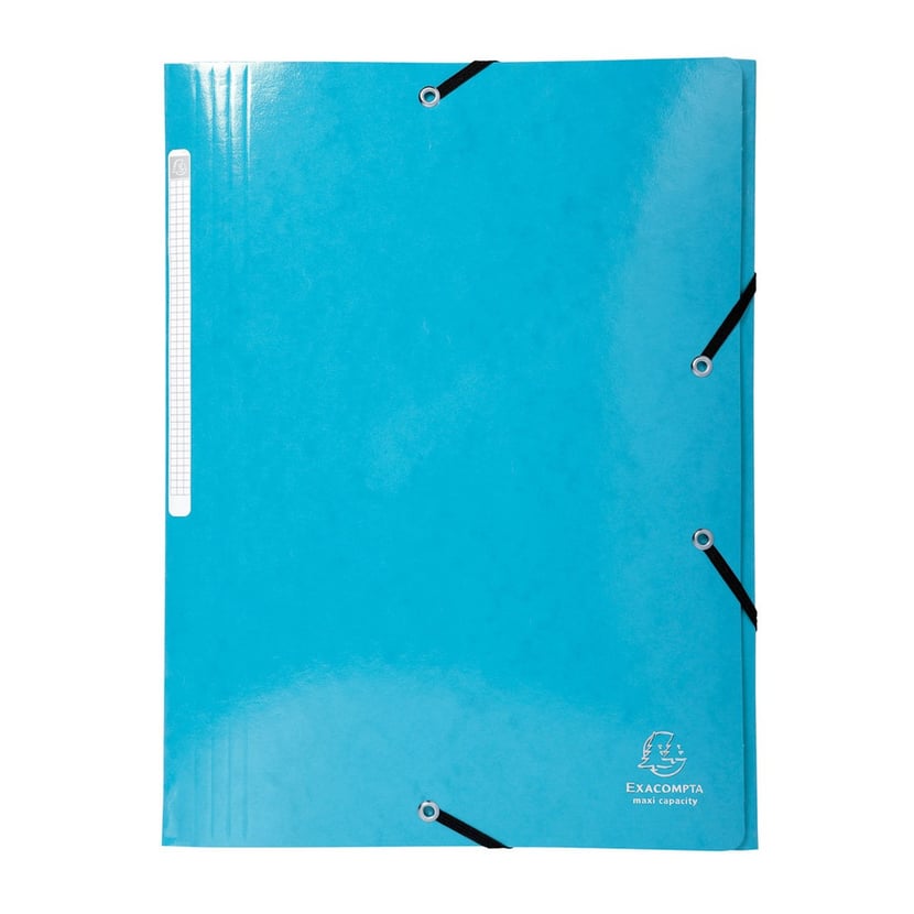 Chemise à élastique 3 rabats A4 - Maxi Capacity - Carton - Exacompta - Bleu  clair - Tote bag - Supports Customisation - Customisation