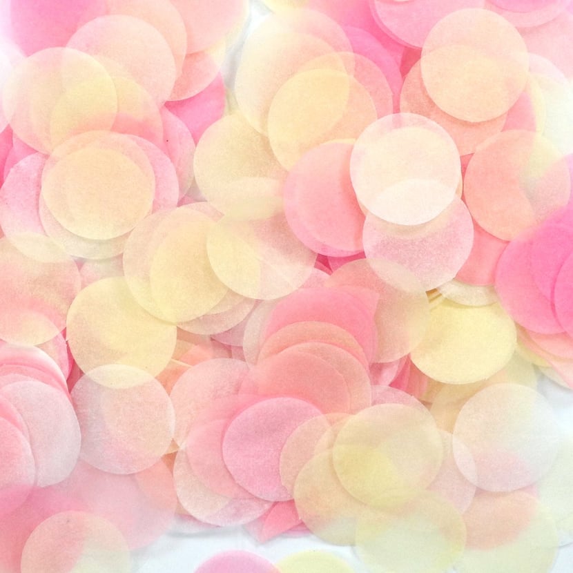 Confettis en papier de soie Créalia - Rose / Ivoire / Blanc