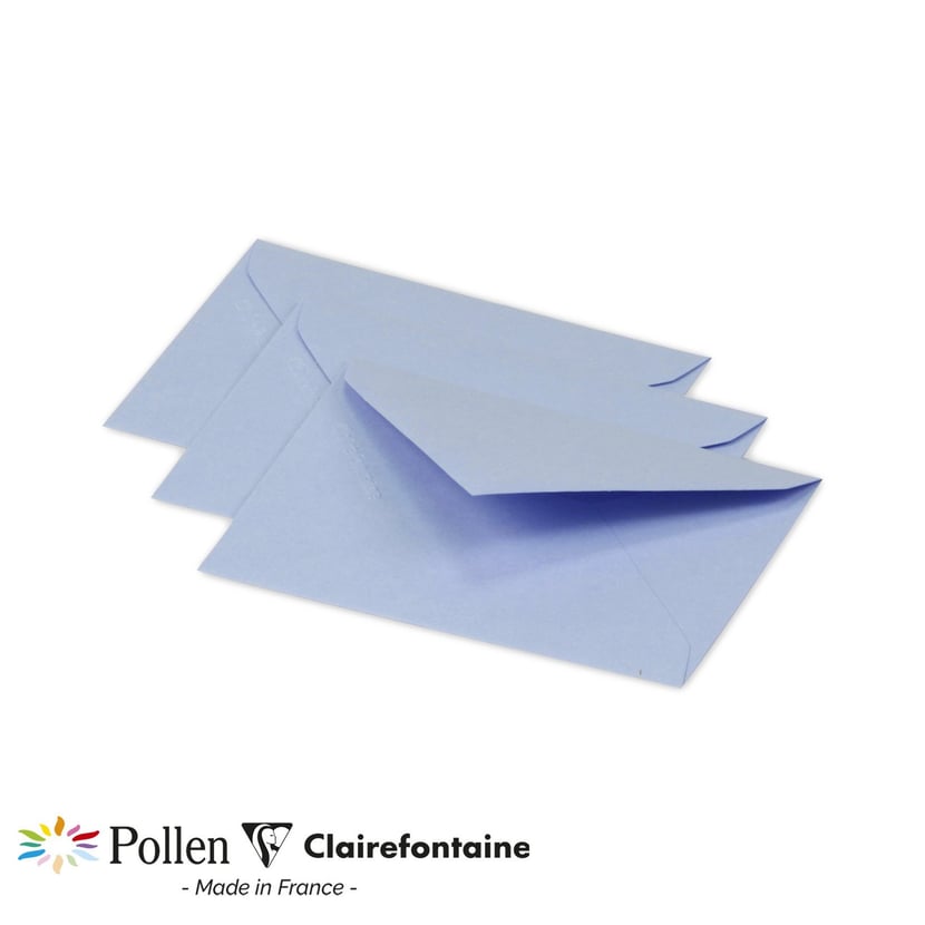20 enveloppes Pollen 75x100 mm - Bleu lavande