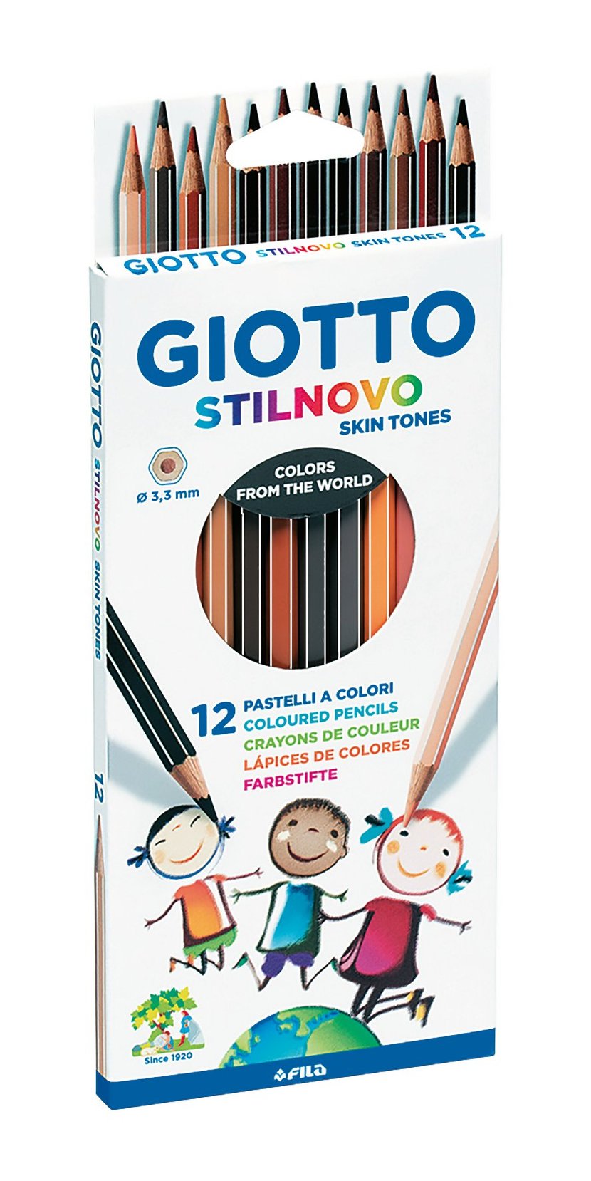 Étui 12 crayons de couleur tons de peau - Giotto - Plastique créatif -  Supports de dessin et coloriage