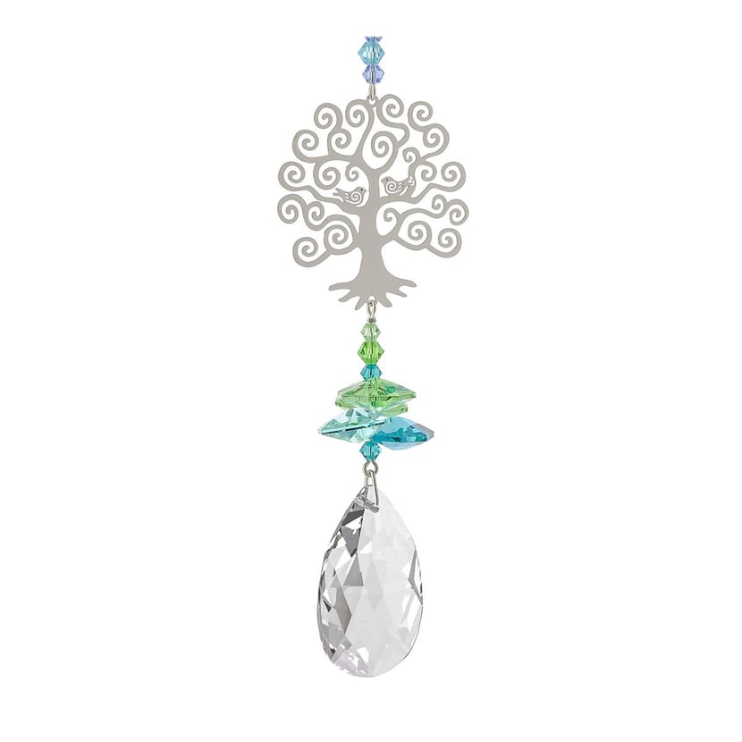 Goutte de cristal avec chaîne et arbre de vie l Feng Shui - Luma Creation