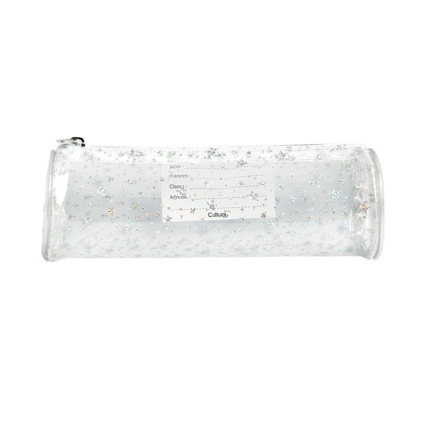 Trousse ronde transparente - 1 compartiment - Jaune fluo - Cultura -  Trousses