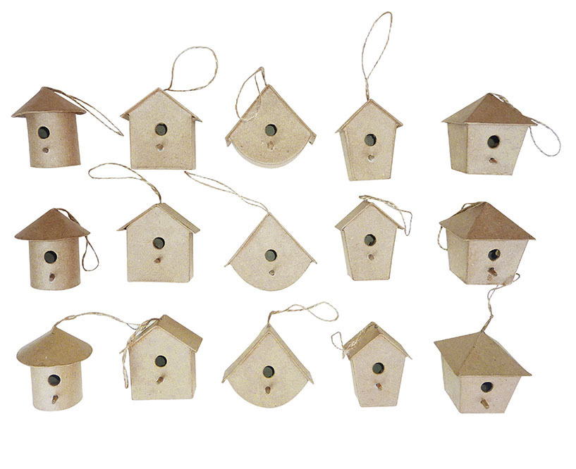 Petite maison d'oiseau à suspendre Décopatch - Modèles aléatoires - Vendu à  l'unité - Supports Papier mâché et carton