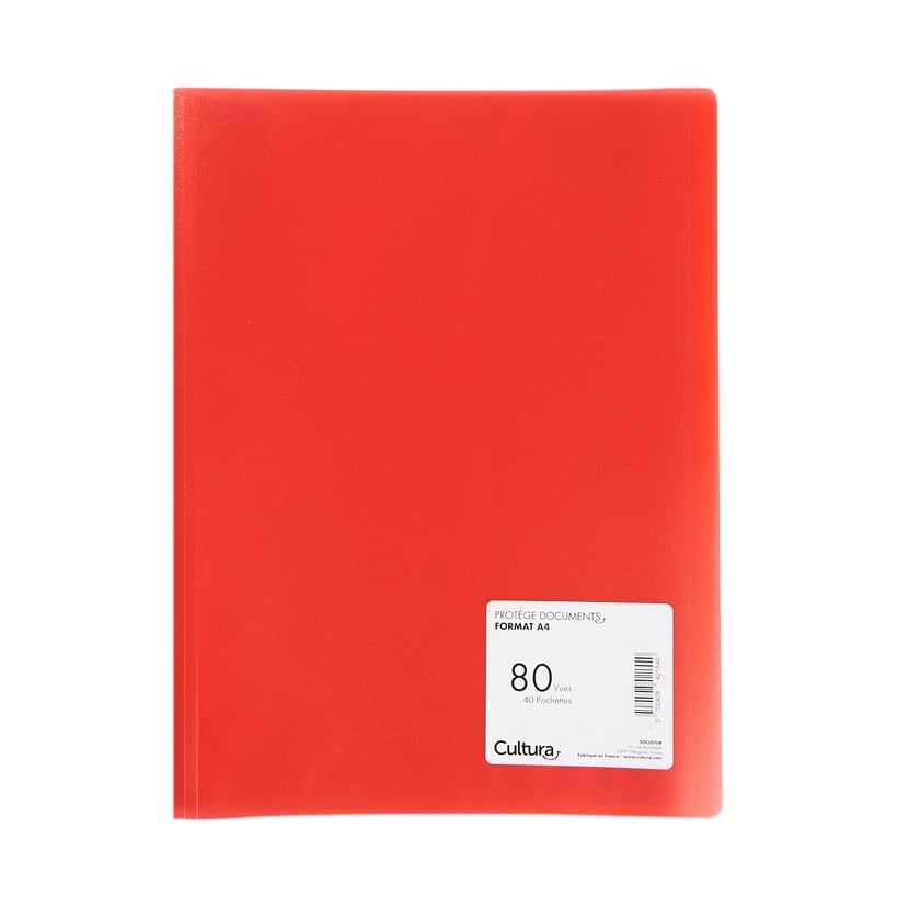 Protège-documents format A4 40 pochettes/80vues - rouge