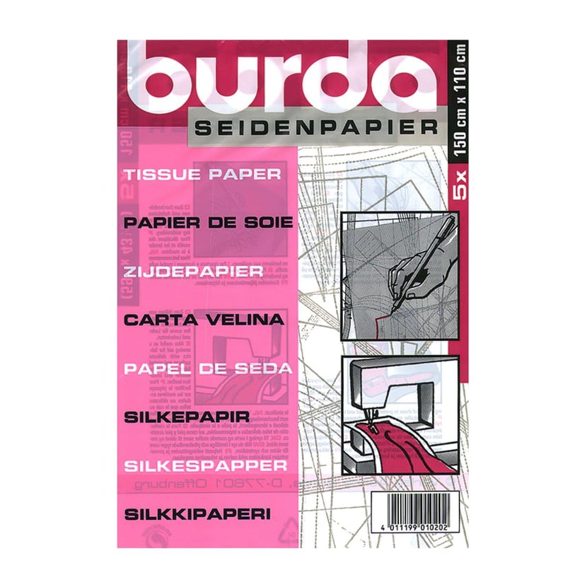Papier de soie patron Burda - 5 feuilles - Les Accessoires de