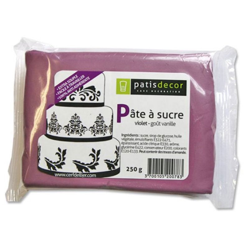 Pâte à sucre Patisdécor - Violet - 250 g