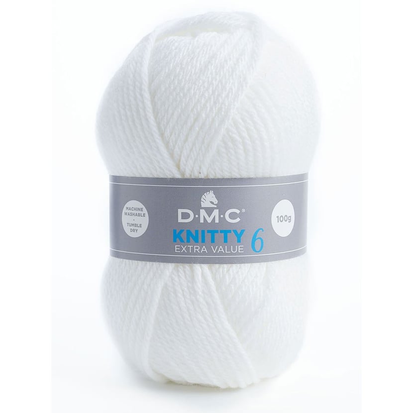 Pelotte de laine blanche 155m : tricot, diy et loisirs créatifs