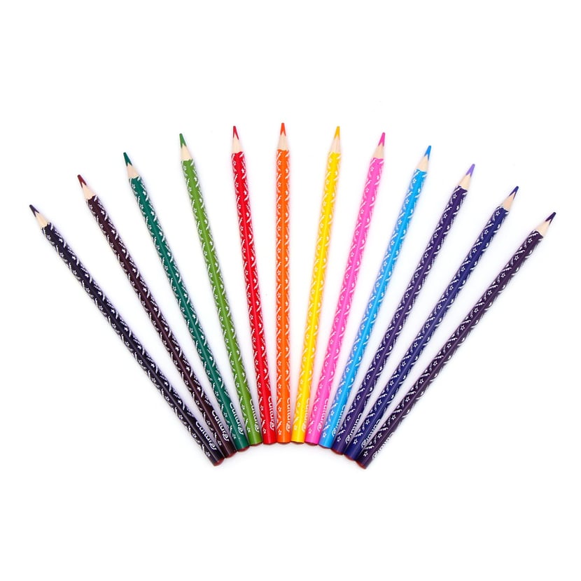 Crayons de couleur décorés pointe moyenne - Cultura - 12 pièces