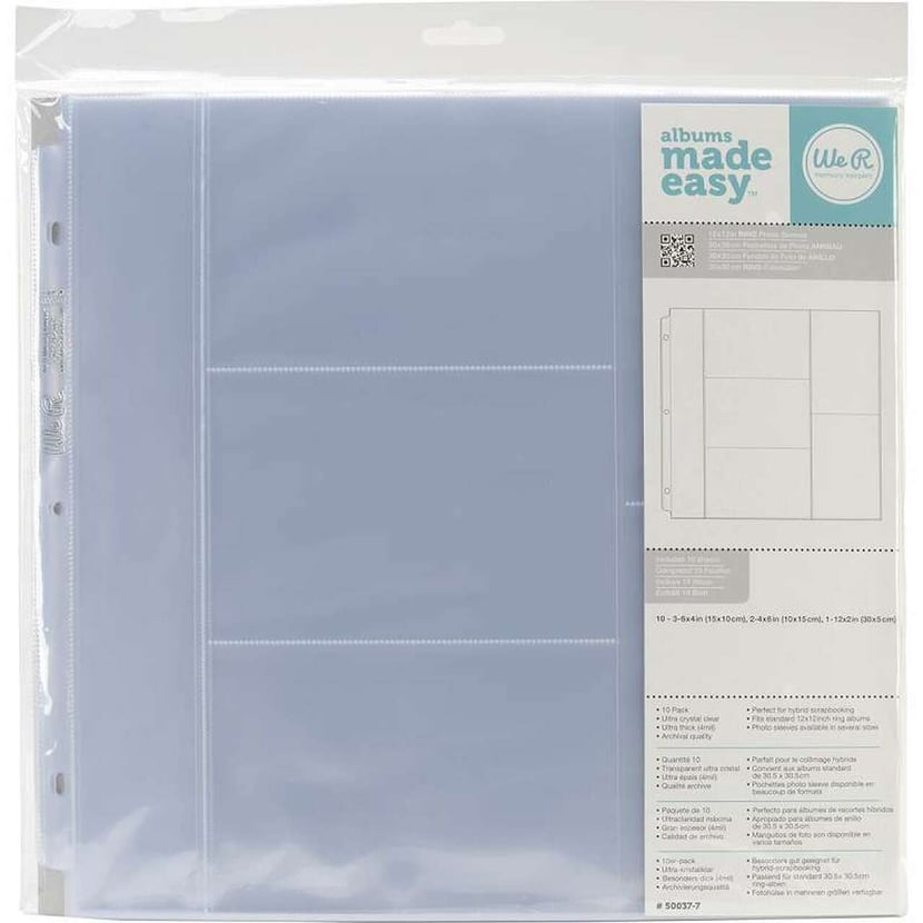 Pochettes De Protection Pour Album Photo 12x12 Pouces - Lot De 3 Paquets - Marque We R Memory Keepers