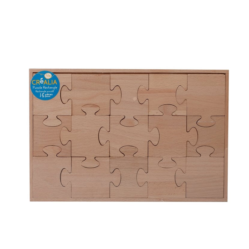 Puzzle rectangle en bois - 15 pièces - Créalia - Coffrets Créatifs pour  enfant