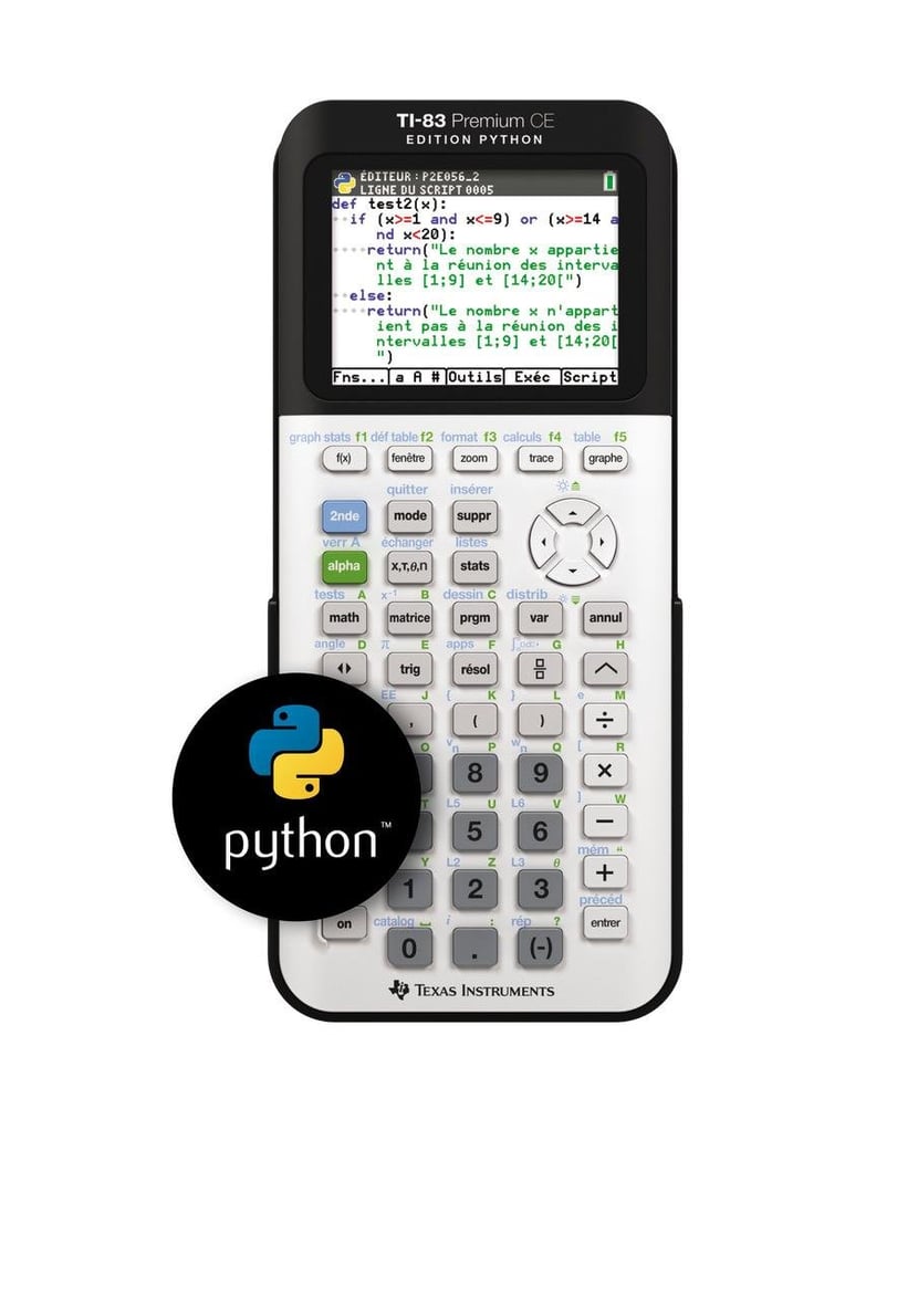 Calculatrice graphique Python Texas Instrument - Lycée - TI-83 Premium CE  Edition Python - Calculatrices scolaires - Calculatrices