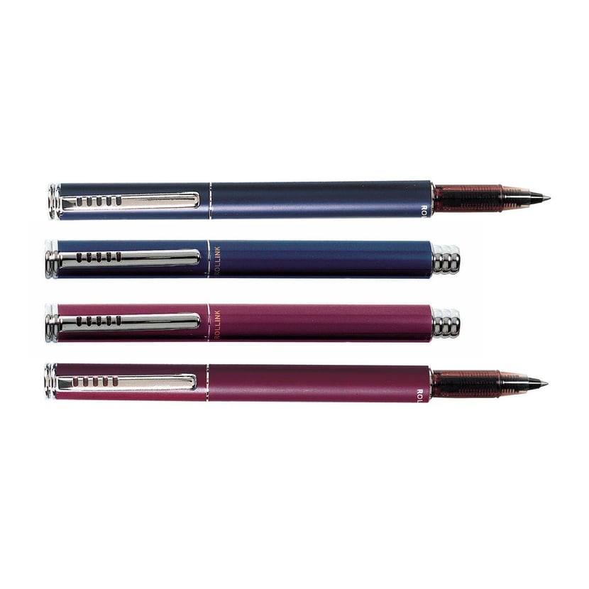 1 stylo roller - Bleu - Rollink métal - Pointe moyenne - Ink