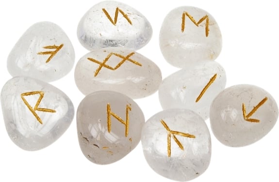 Runes de divination en cristal de Roche - Pendule Divinatoire