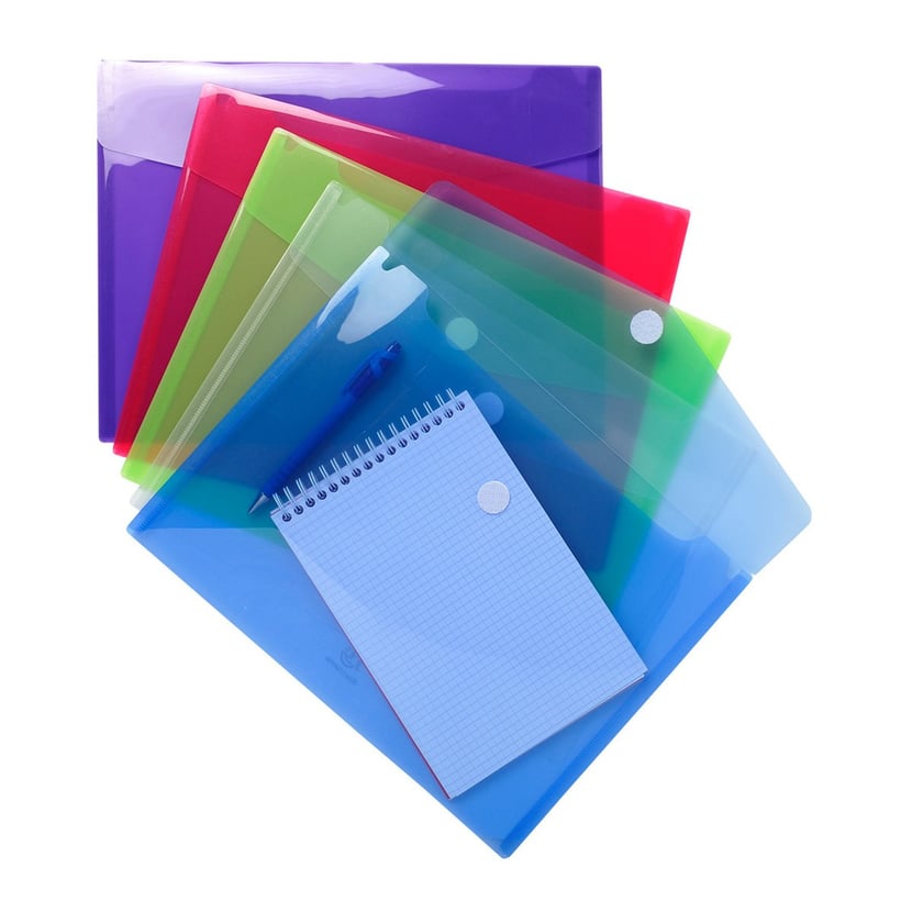 Lot de 5 pochettes A4 - Plastique - Exacompta - Pochettes Plastiques -  Protection document