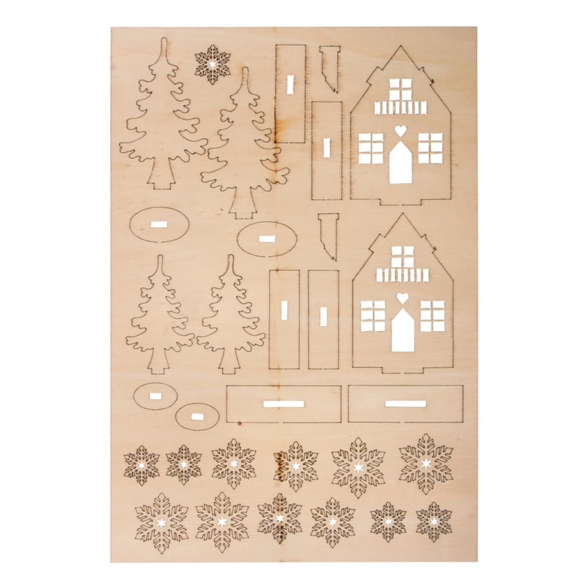 Kit DIY 7 Maisons De Noël En Bois à Peindre - Décoration Sapin De Noël, Bricolage Enfant, Activité Manuelle Créative