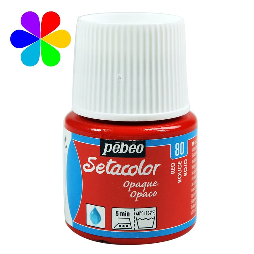 Peinture Setacolor pour tissus opaques Pébéo 45 ml - Rouge - Peinture  textile