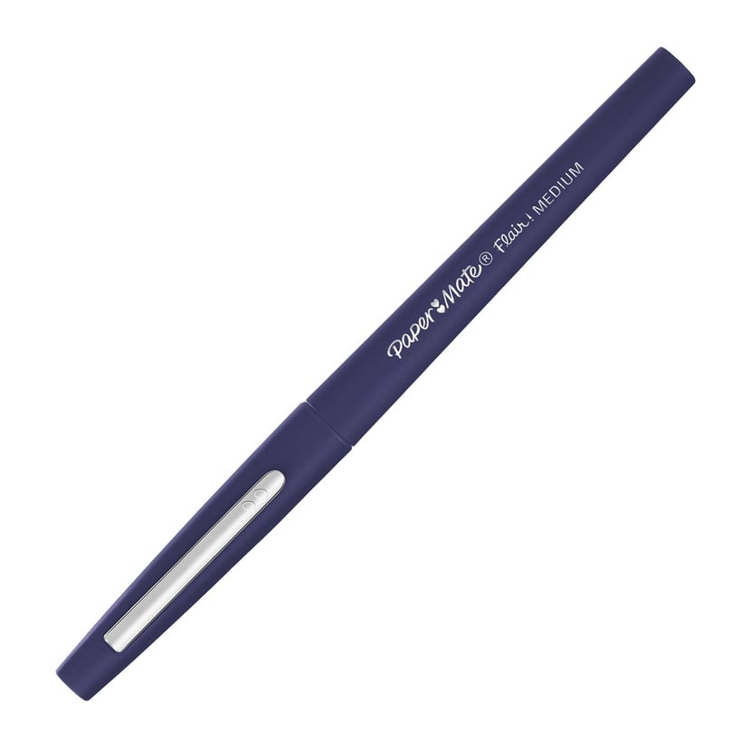 Paper Mate Flair Stylos-feutres de Coloriage, pointe moyenne (1,1 mm), Bleu  Marine, Boîte 12