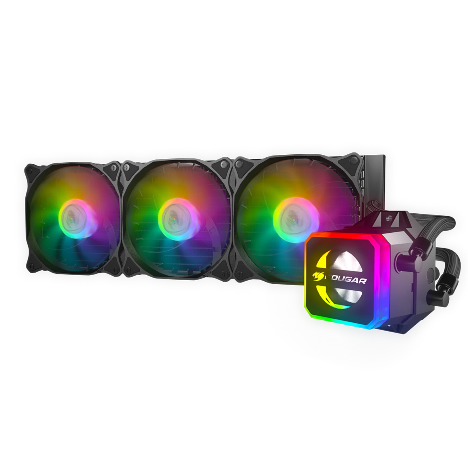 Cougar Le Cougar Kit Watercooling AIO Helor RGB 360mm est un système de refroidissement liquide tout en un conçu pour offrir des performances exceptionnelles aux passionnés de gaming et aux utilisateurs exigeants. Avec sa capacité de dissipation