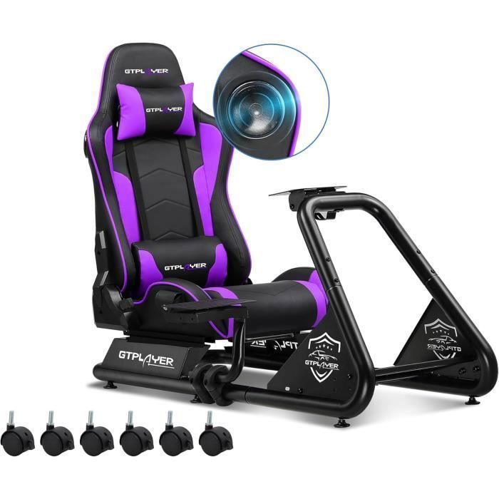 Simulateur de ConduiteSupport volantSupport volantSiège de Simulation pour PC avec Haut ParleursViolet - vue 2
