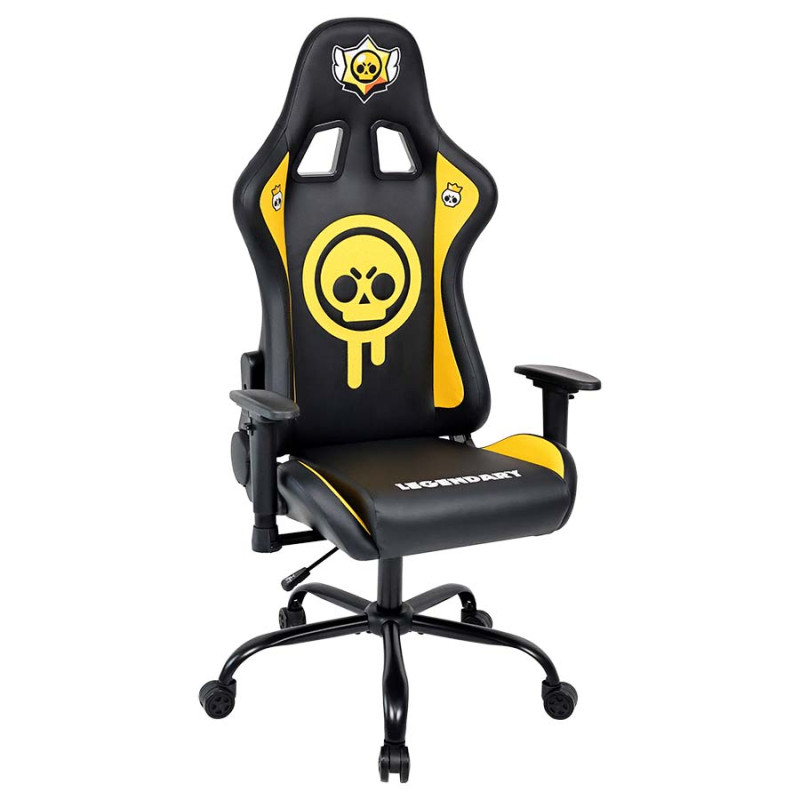 Subsonic  Chaise gaming chaise de bureau Brawl Stars appui tête intégré accoudoirs et hauteur réglables  et Jaune - vue 2