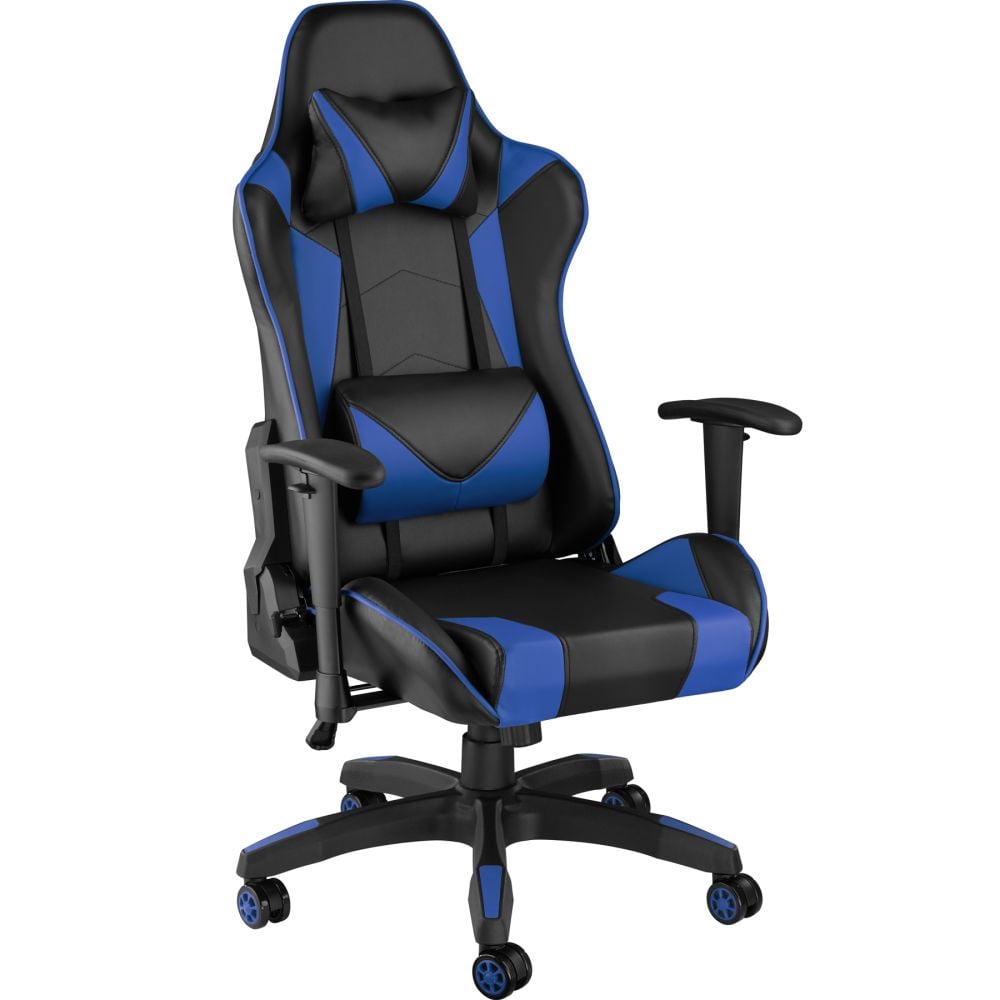 Fauteuil de bureau chaise siège sport gamer noir/bleu 08_0000370