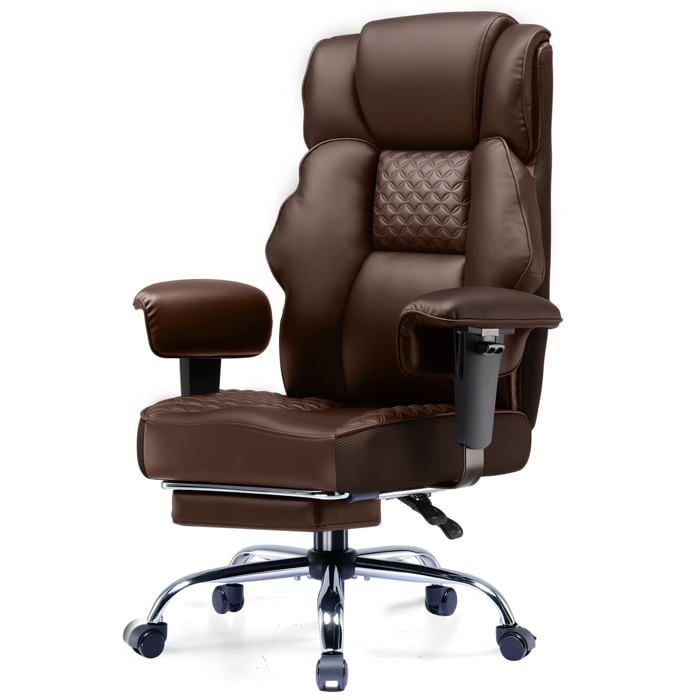 Chaise Gaming Ergonomique Large en Simili Cuir Ressorts Ensachés Fauteuil Bureau Pivotant avec Repose Pieds Réglable - vue 6