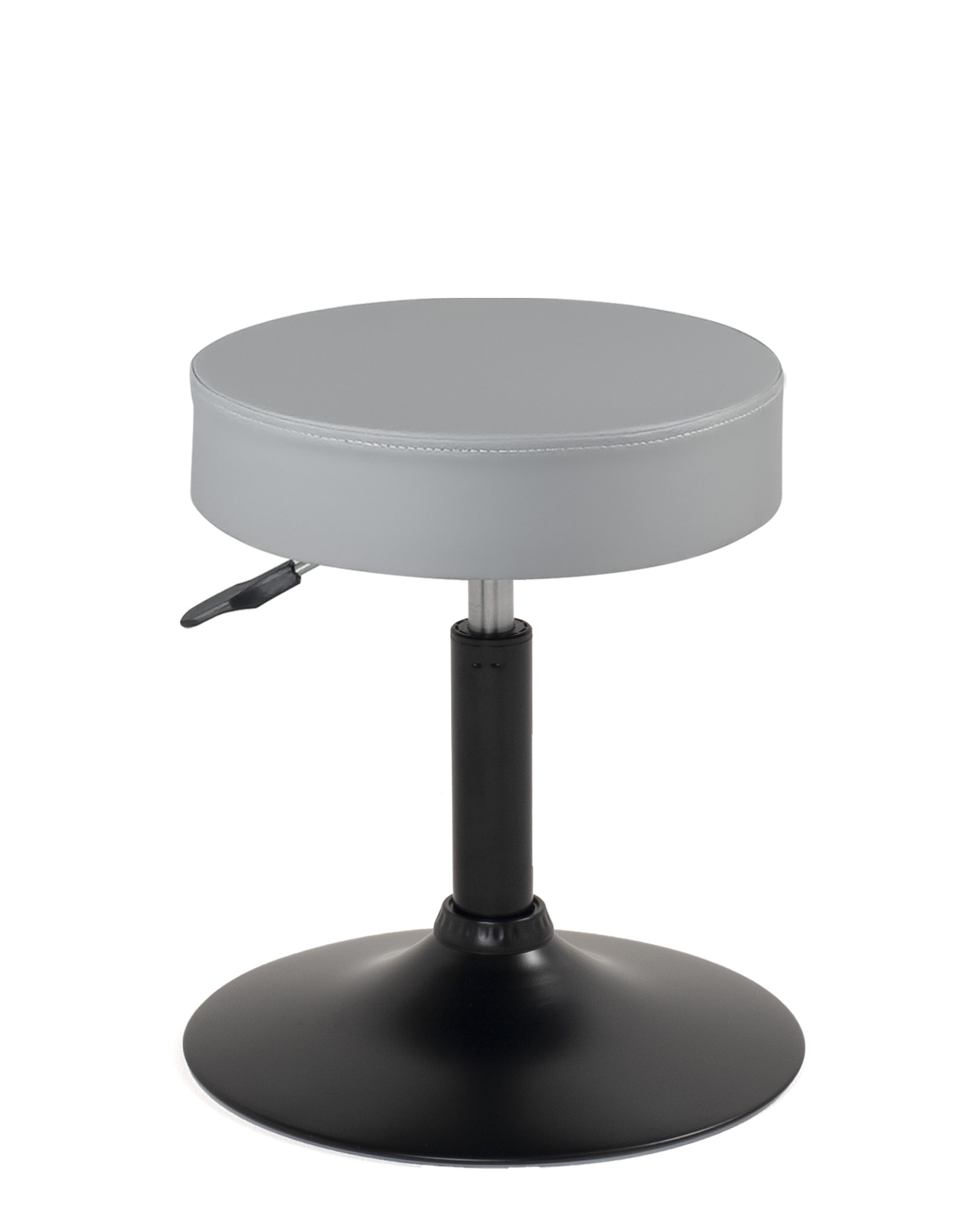 Tabouret simili rond rembourré pivotant hauteur réglable 43 à 57 cm YU (gris Noir)