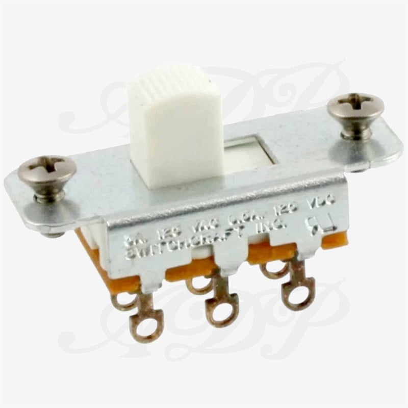 Switch On-On Switchcraft 11A1255X. pour Fender JazzMaster Jaguar bouton Blanc