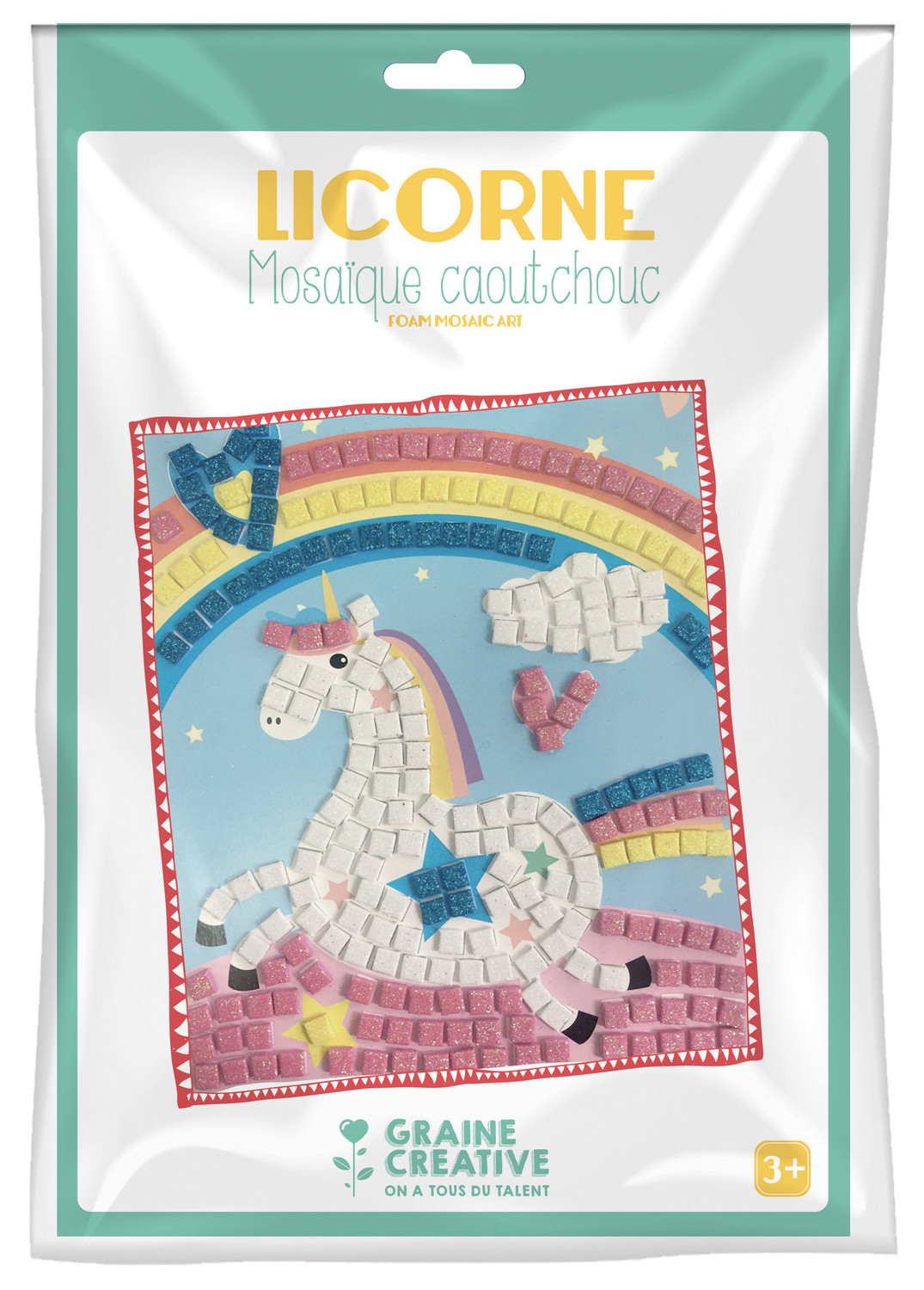 Kit mosaique caoutchouc souple Licorne