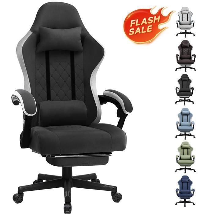 Chaise Gaming Bureau Ergonomique Accoudoirs Inclinables Réglable en Hauteur jusqu'à 150Kg - vue 2