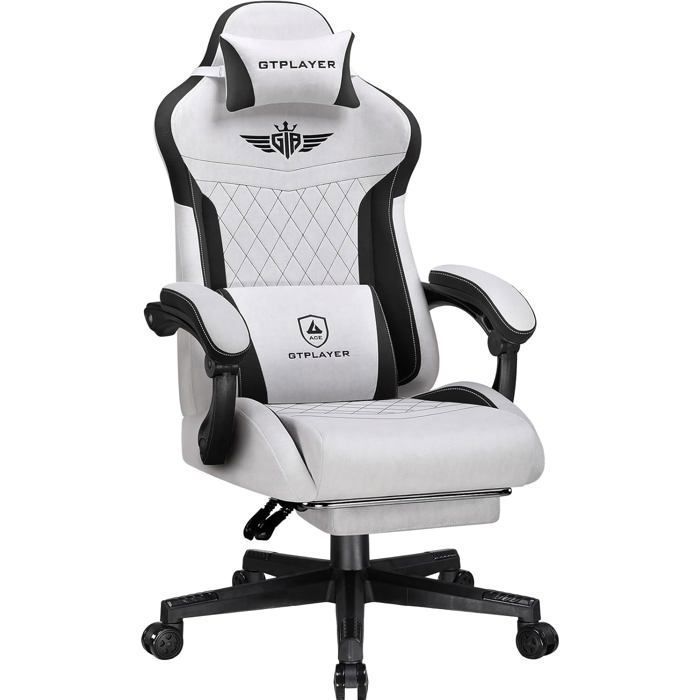 GTPLAYER Chaise Gaming Ergonomique Fauteuil avec Soutien lombaire 150kg en Tissu - vue 7