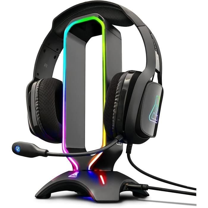 Support pour Casque Gamer - K-STAND RADON - RGB - USB - Noir