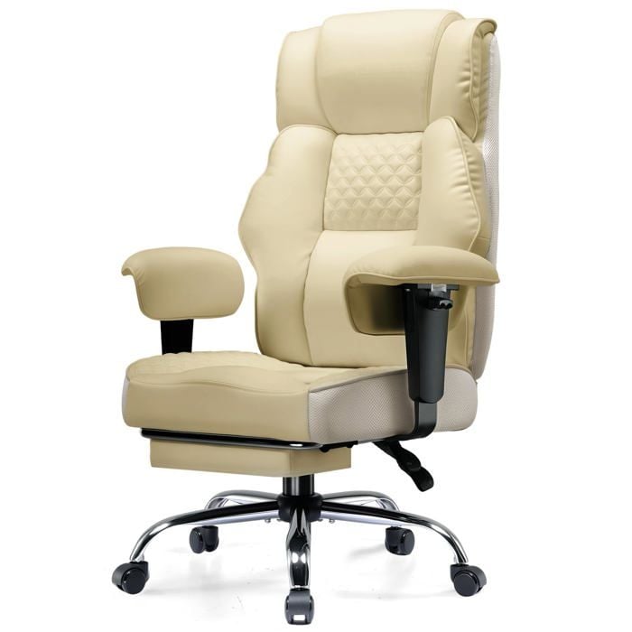 Chaise Gaming Ergonomique Large en Simili Cuir Ressorts Ensachés Fauteuil Bureau Pivotant avec Repose Pieds Réglable - vue 5