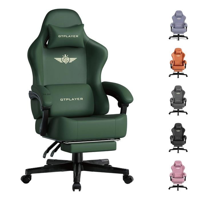 Chaise Gaming Ergonomique et Respirante Simili Cuir de Qualité Supérieure Dossier Inclinable 160° avec Repose Pieds - vue 10