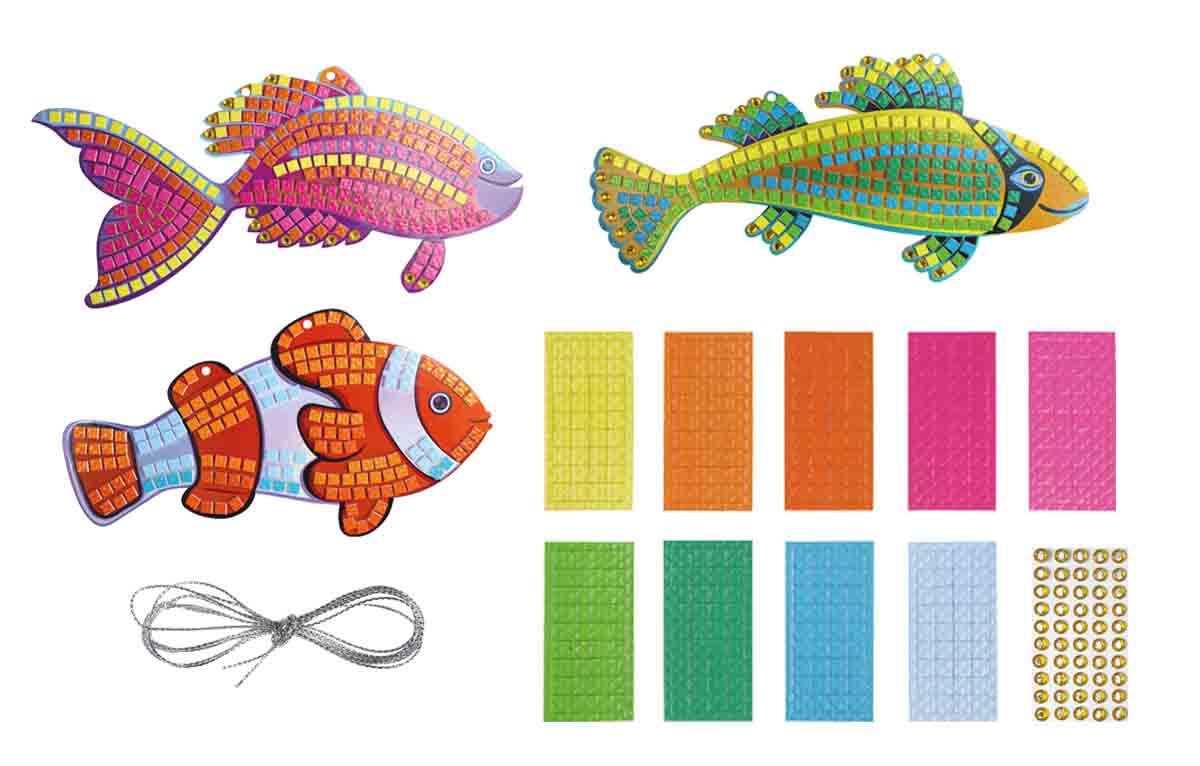 Kit créatif enfant Mosaïque poissons 2D