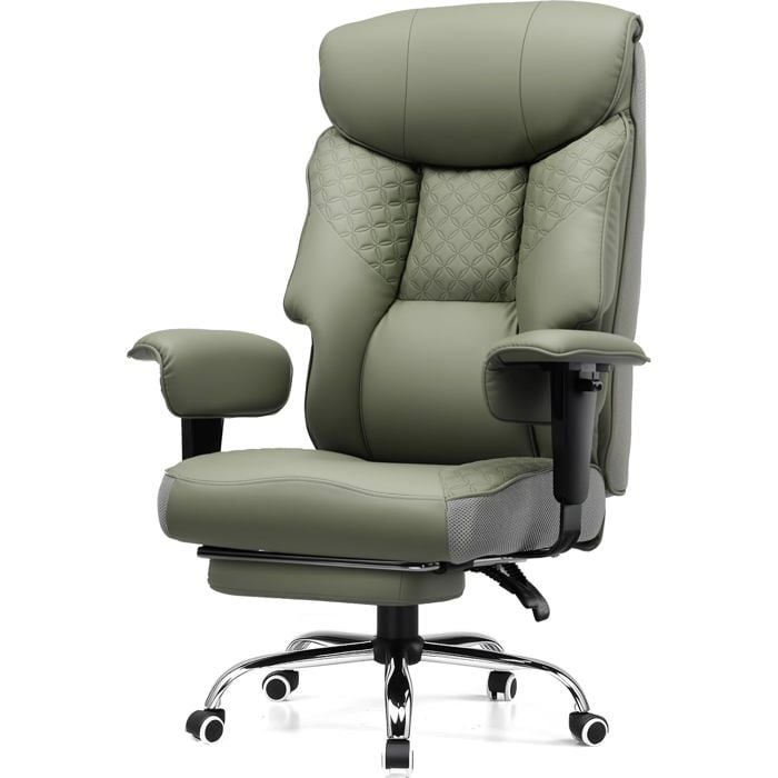 Chaise Gaming Grandes Tailles 180kg Bureau Ergonomique Siège 3D Réglable avec Repose Pieds Cuir PU Confort - vue 7