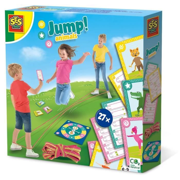 Jeu de cartes Jump! Animals Sauts à 'élastique pour enfants de et plus SES CREATIVE