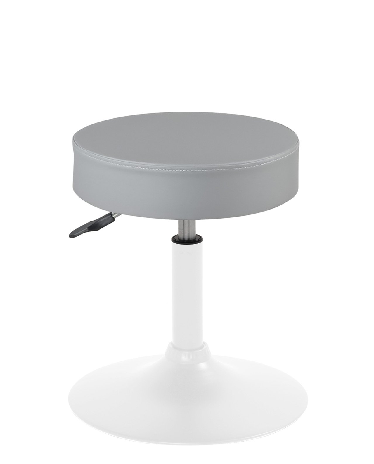 Tabouret simili rond rembourré pivotant hauteur réglable 43 à 57 cm YU (gris Blanc)