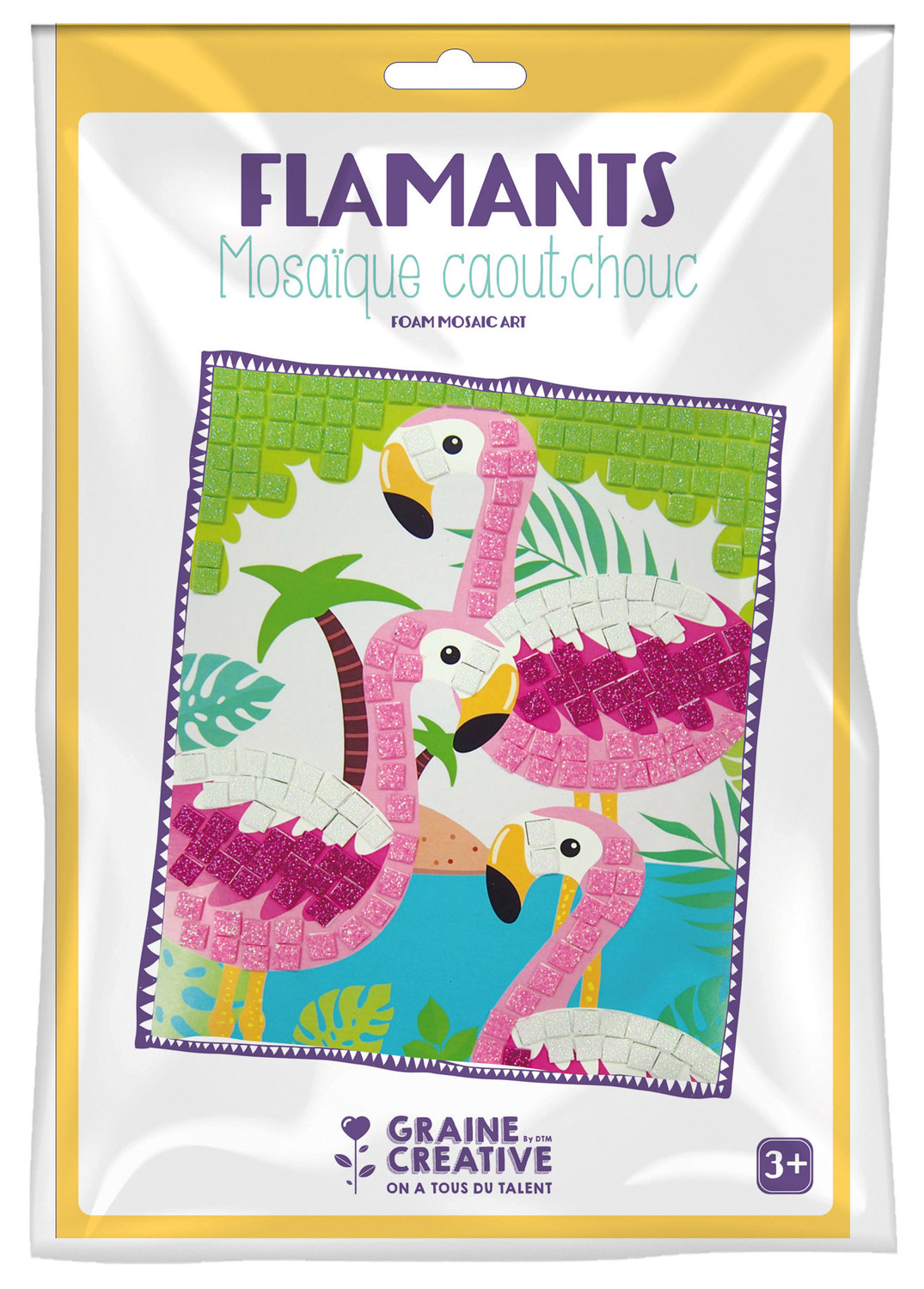 Kit mosaique caoutchouc souple Flamant rose