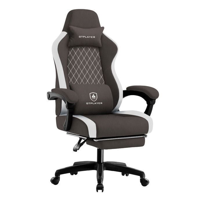 Chaise de gaming GTPLAYER Fauteuil ergonomique à ressorts ensachés Accoudoirs Repose pieds Tissu respirant - vue 4