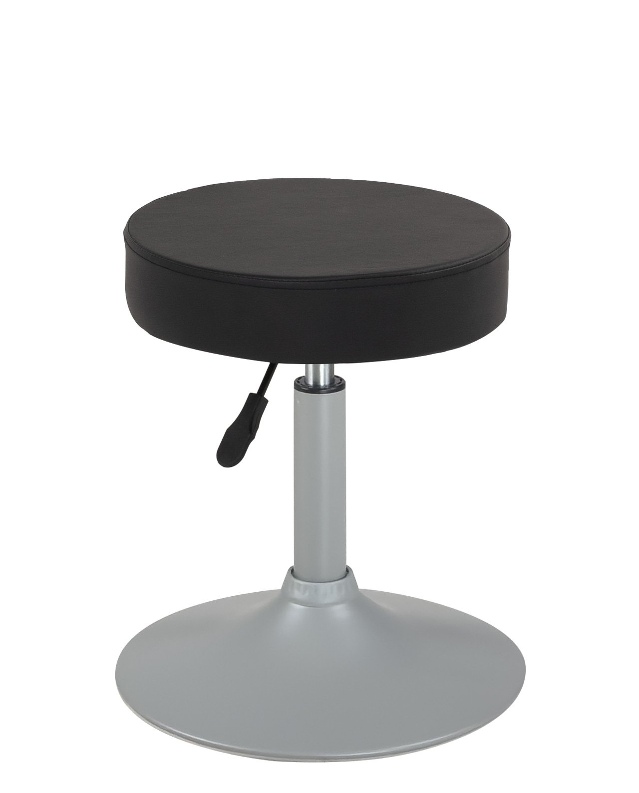 Tabouret simili rond rembourré pivotant hauteur réglable 43 à 57 cm YU (noir Gris)