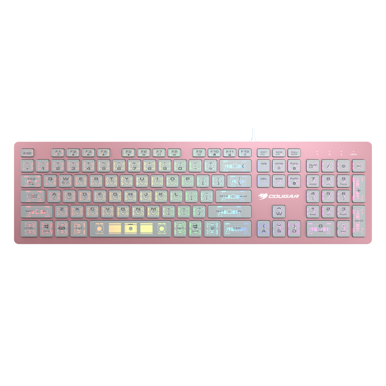 Clavier gaming - Cougar Gaming - VANTARAXPINK - Rose - Touches ciseaux - Anti-ghosting - 8 effets de rétroéclairage - AZERTY