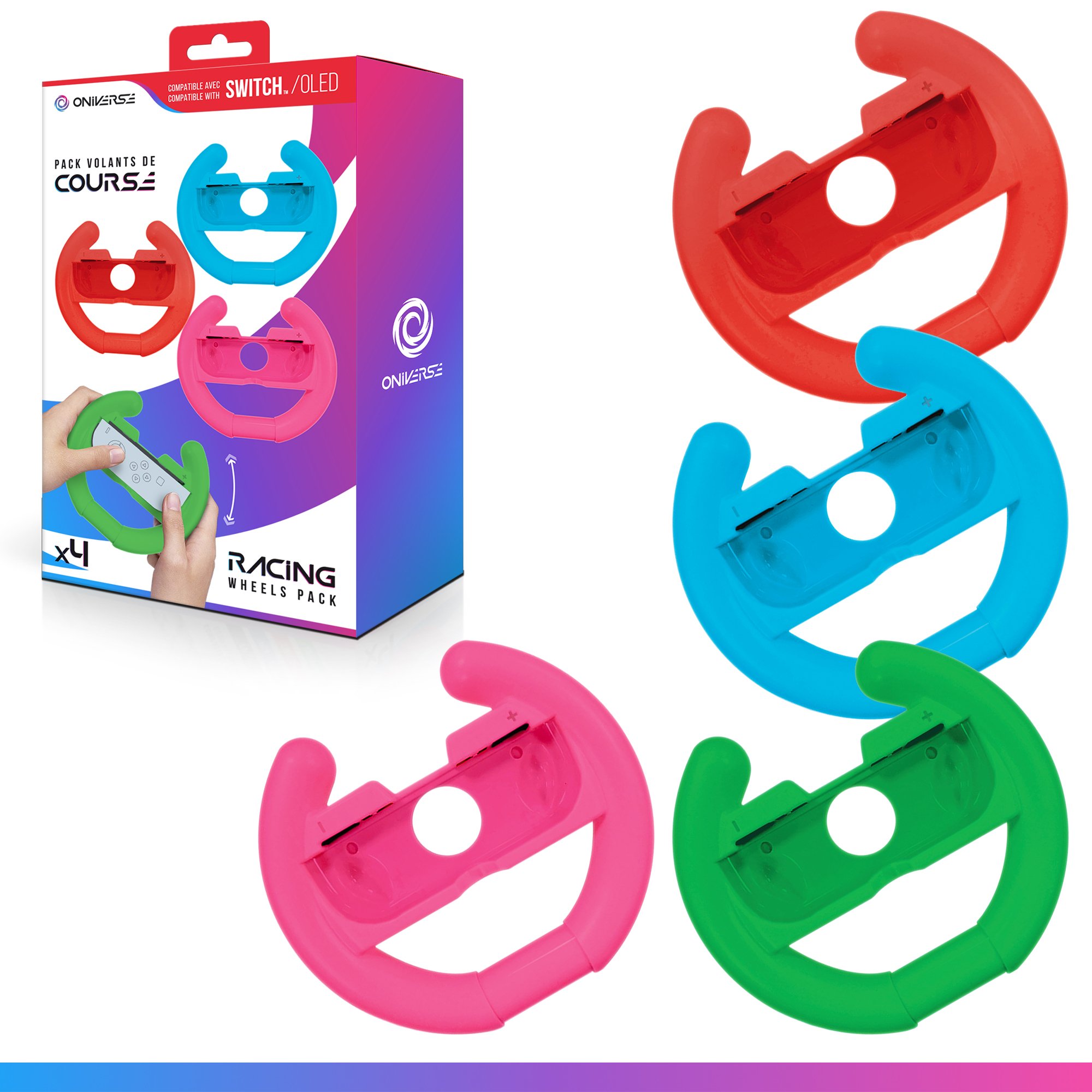 Pack de 4 volants Oniverse Nintendo Switch Ergonomiques Compatibles Joycons Idéals pour Mario Kart - vue 9
