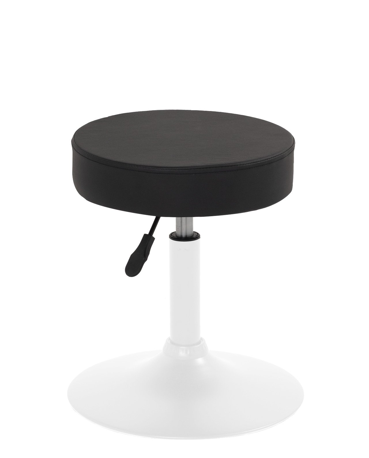 Petit tabouret simili rond rembourré pivotant hauteur réglable 43 à 57 cm YU (noir Blanc)