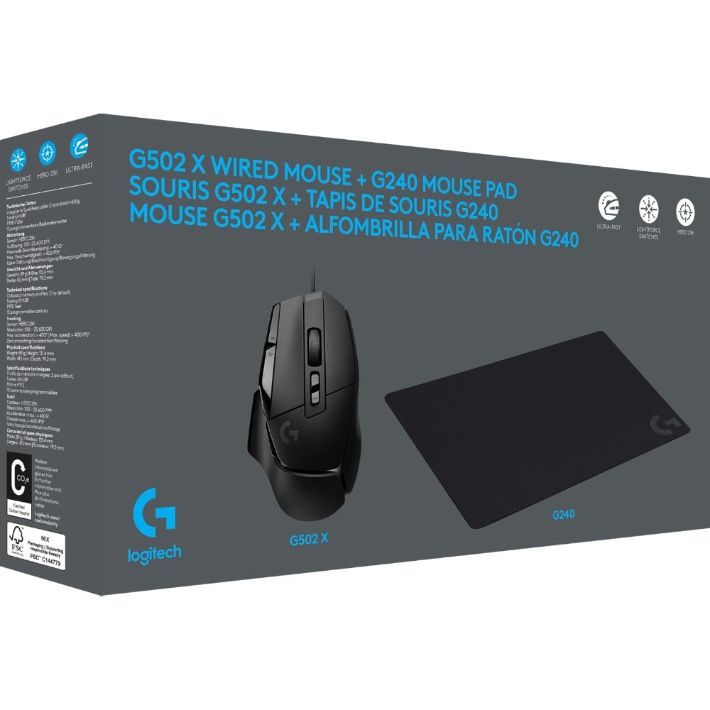 Gamer Filaire G502X filaire + tapis G240 - vue 8