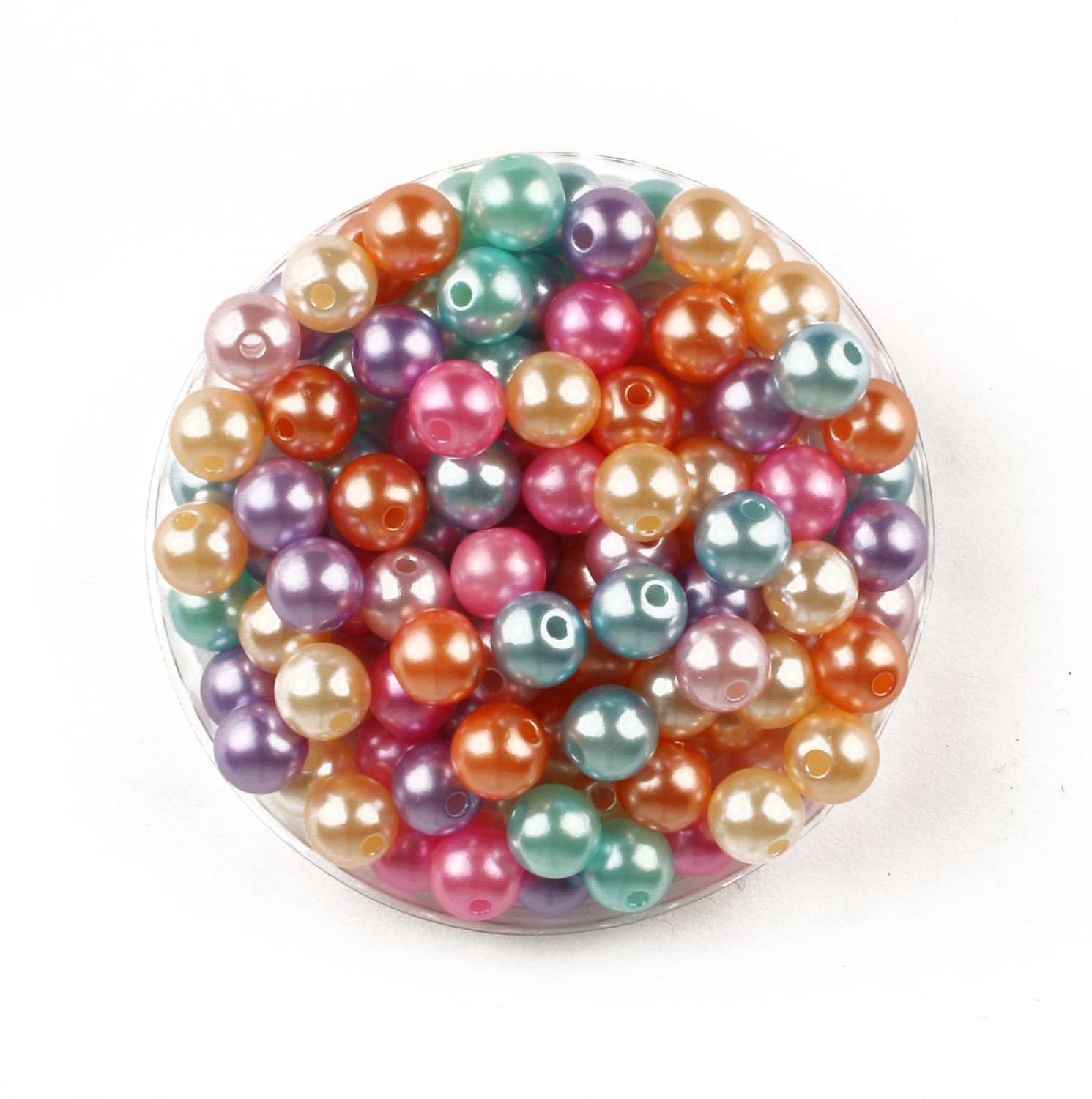 Perles pour enfant nacrées rondes pastel 0,8 cm